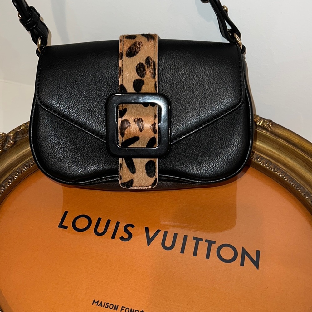 Cheetah print black bag